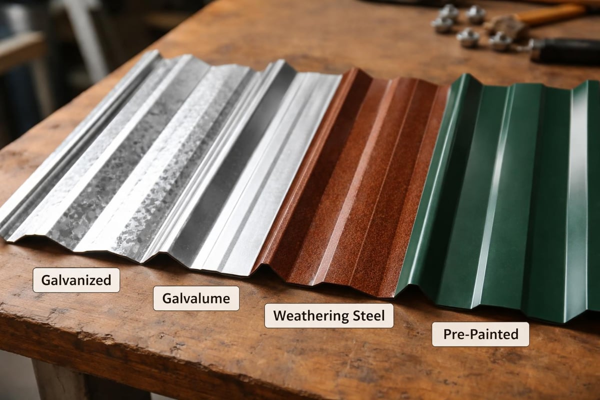 Steel roofing material types