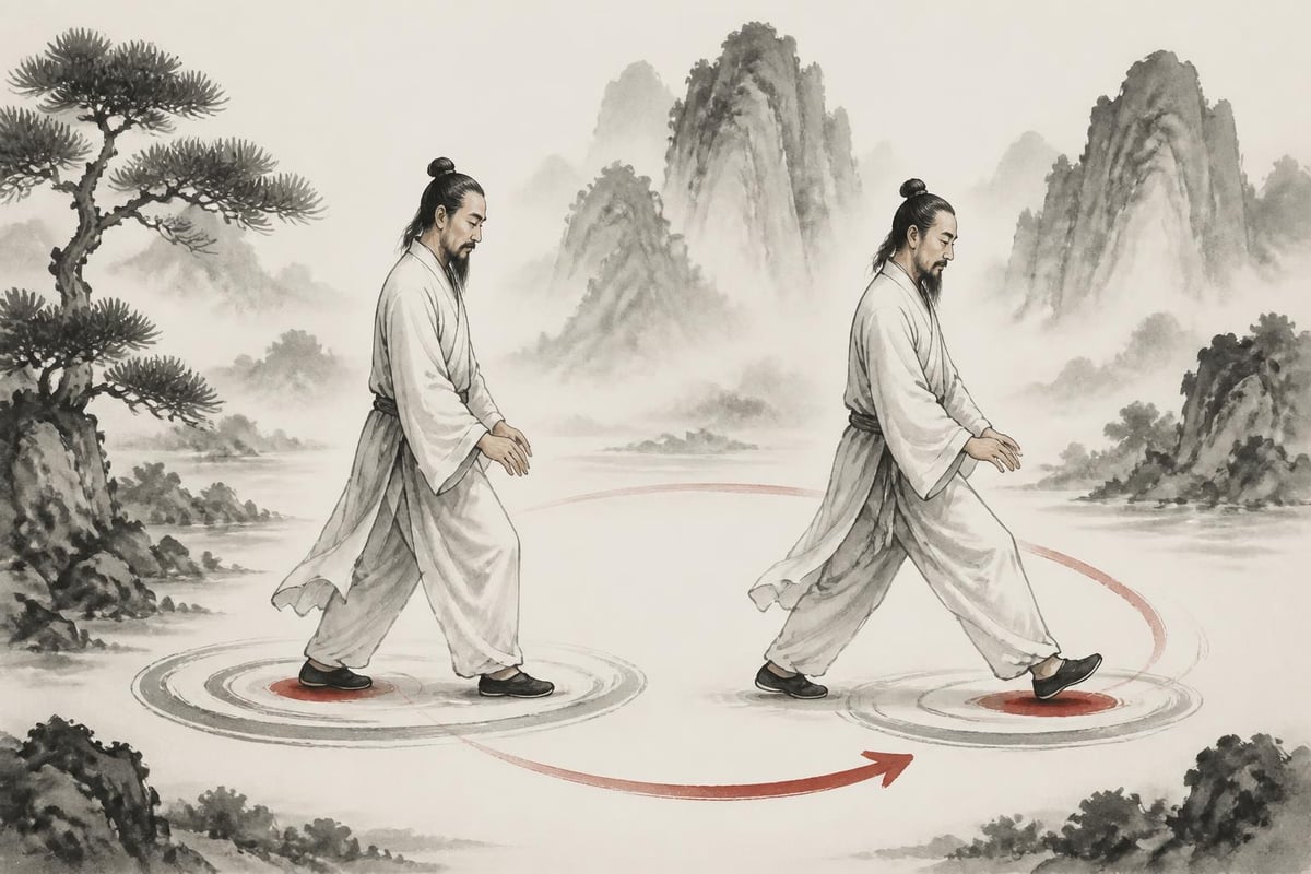 Weight transfer and grounding in tai chi walking