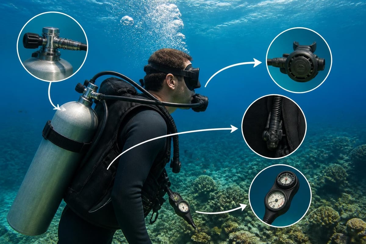 Scuba equipment components