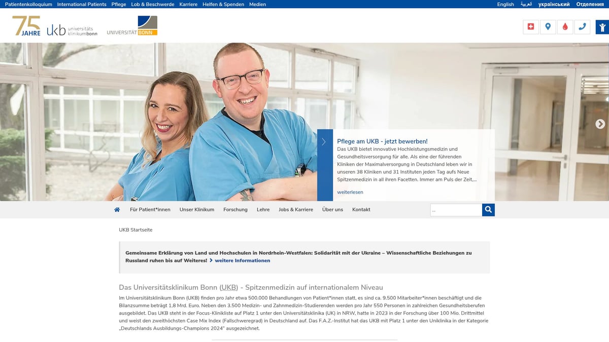 7 Top OTA Stellenangebote 2025: Jetzt Traumjob Finden - Universitätsklinikum Bonn – Bettenmanagement/Entlassmanagement (m/w/d)