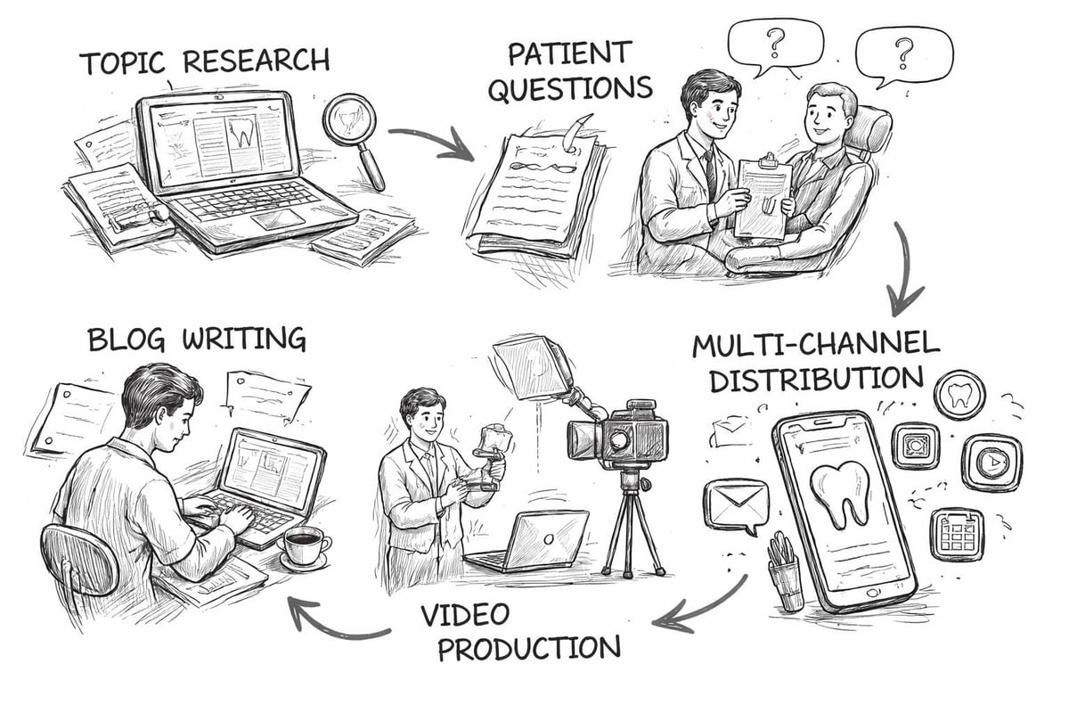 Content marketing ecosystem for dental practices