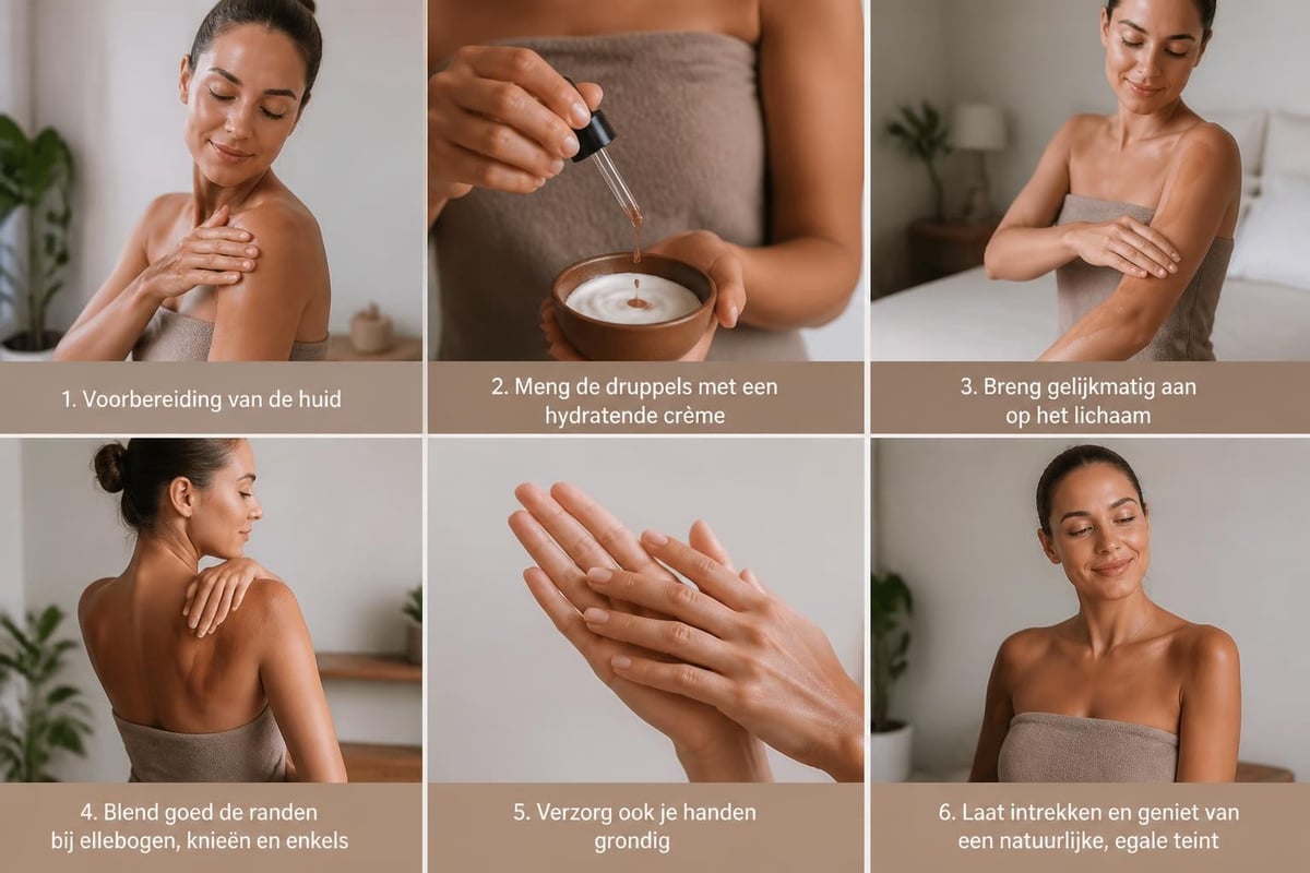 Tanning drops application technique