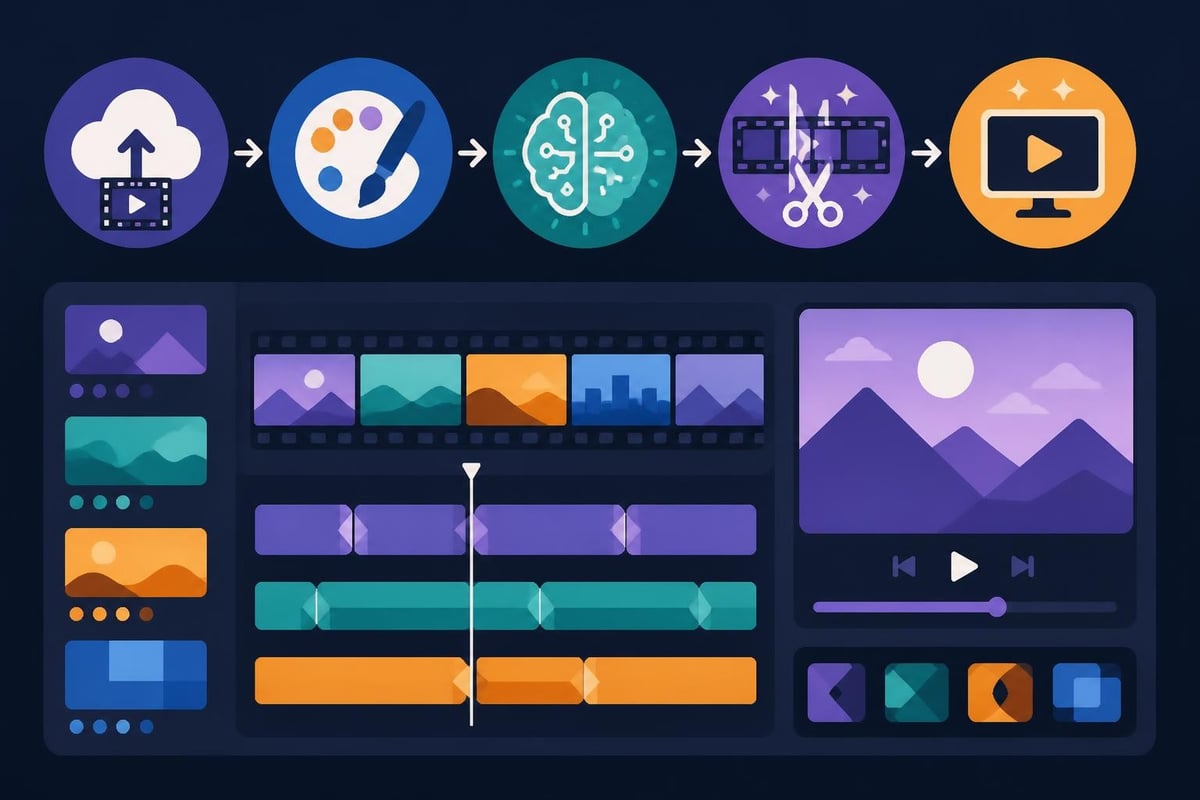 One click editing workflow steps