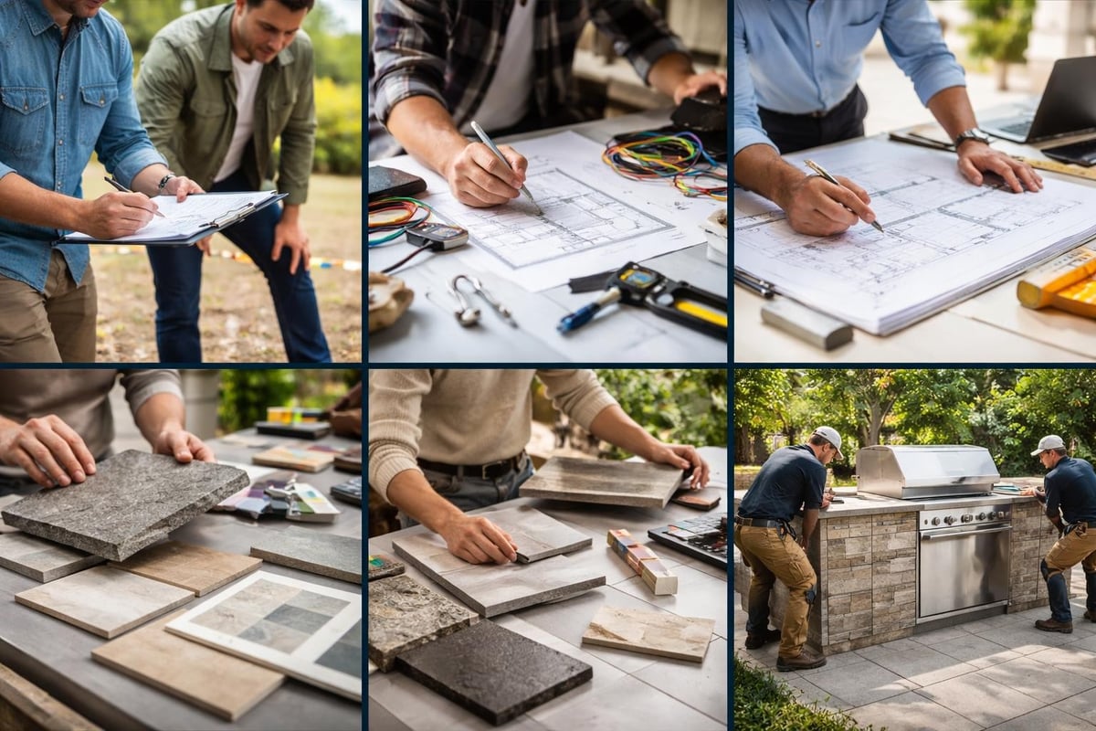 Built-in outdoor kitchen planning stages