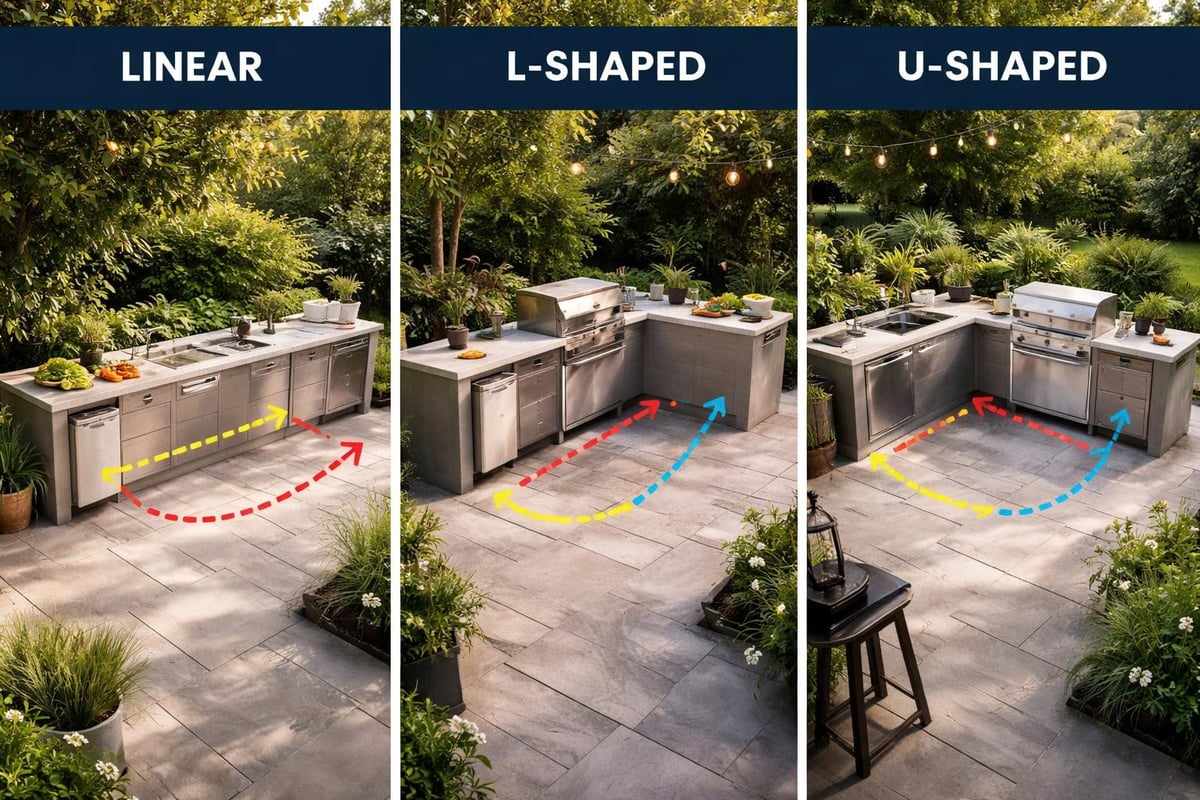 Outdoor kitchen layout options