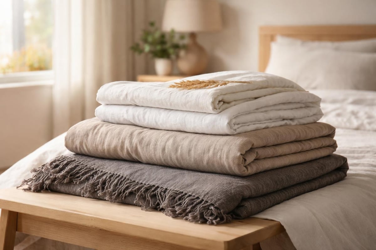 Layering linen bedding