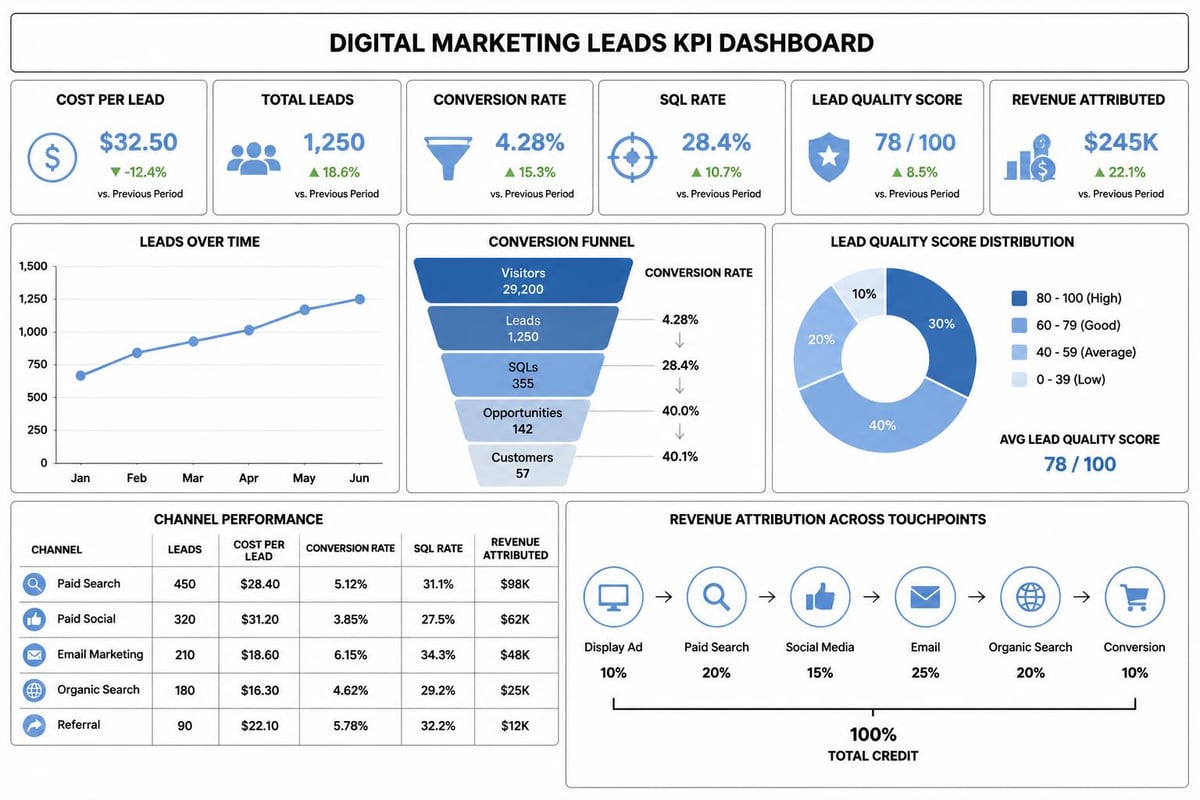 Lead generation dashboard metrics