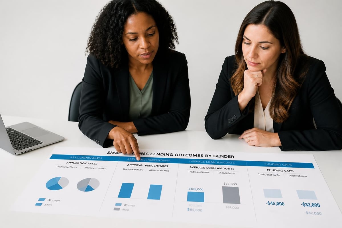Comparison of loan approval rates and funding amounts between women-owned and male-owned businesses