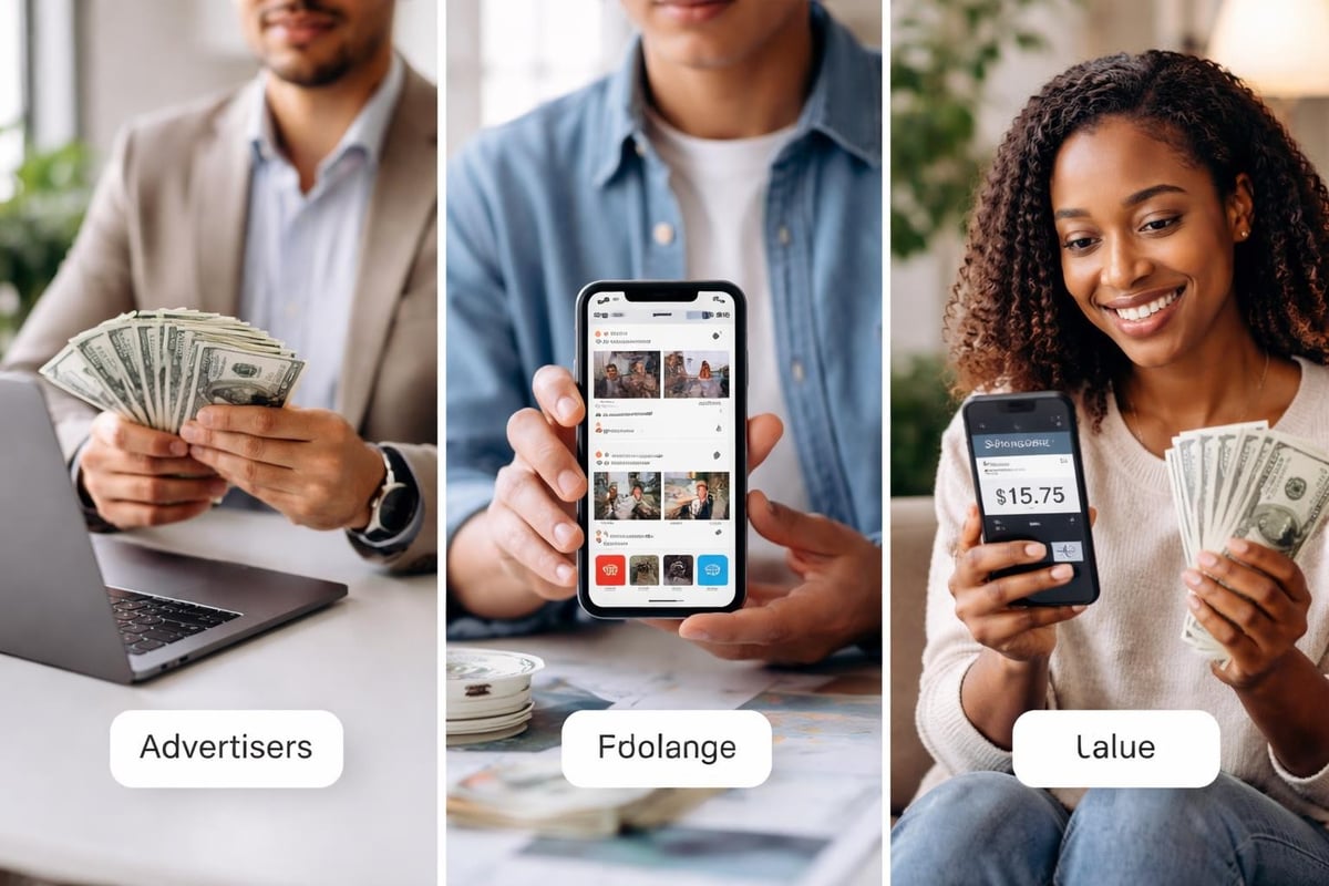 Revenue flow in ads watching earning
