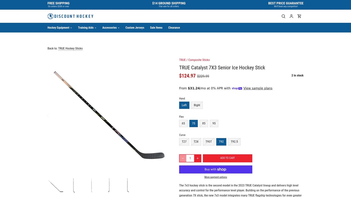 7 Best True Hockey Sticks for Performance in 2026 - TRUE Catalyst 7X3 Senior Ice Hockey Stick