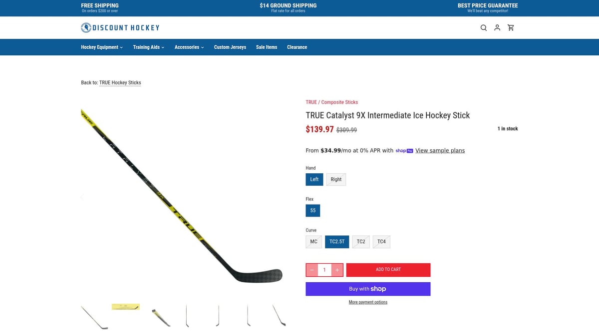 7 Best True Hockey Sticks for Performance in 2026 - TRUE Catalyst 9X Intermediate Ice Hockey Stick