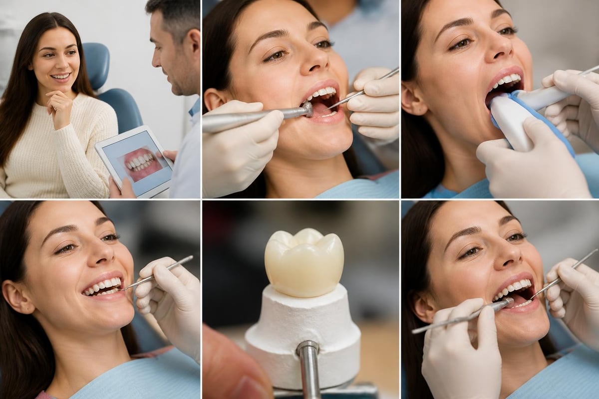 Porcelain crown procedure steps
