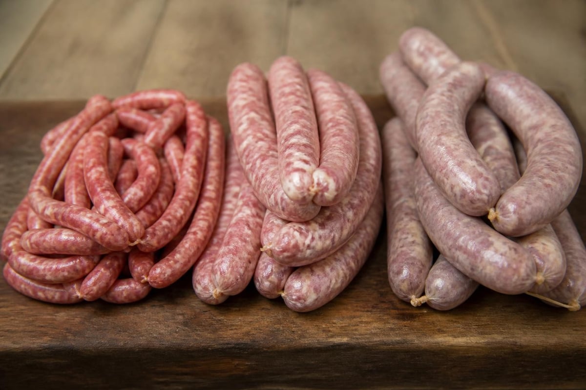 Natural sheep casings for breakfast sausages