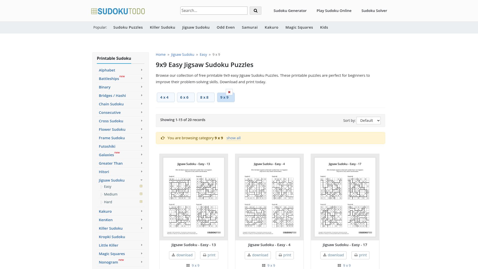 10 Best Jigsaw Sudoku Puzzles to Try in 2025 - SudokuTodo 9x9 Easy Jigsaw Sudoku