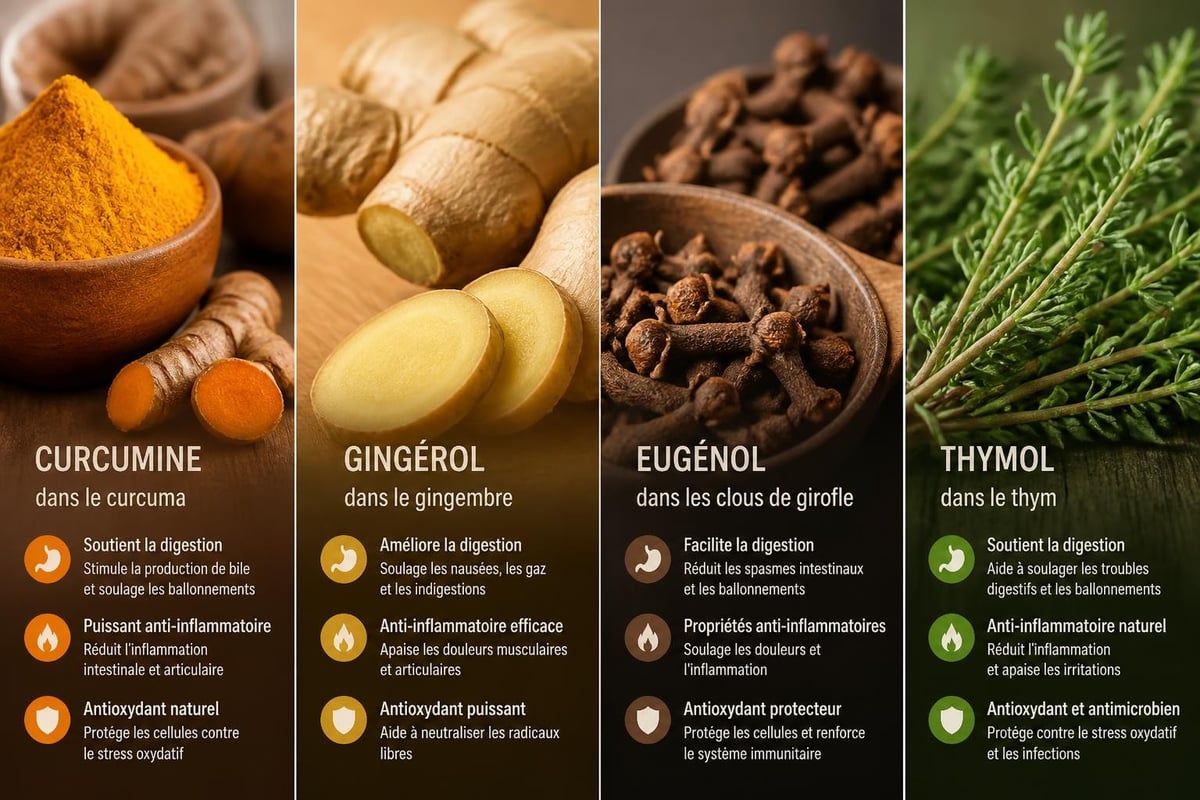Composés bioactifs plantes aromatiques épices