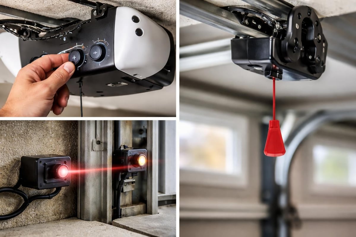 Safety mechanisms in garage door opener systems