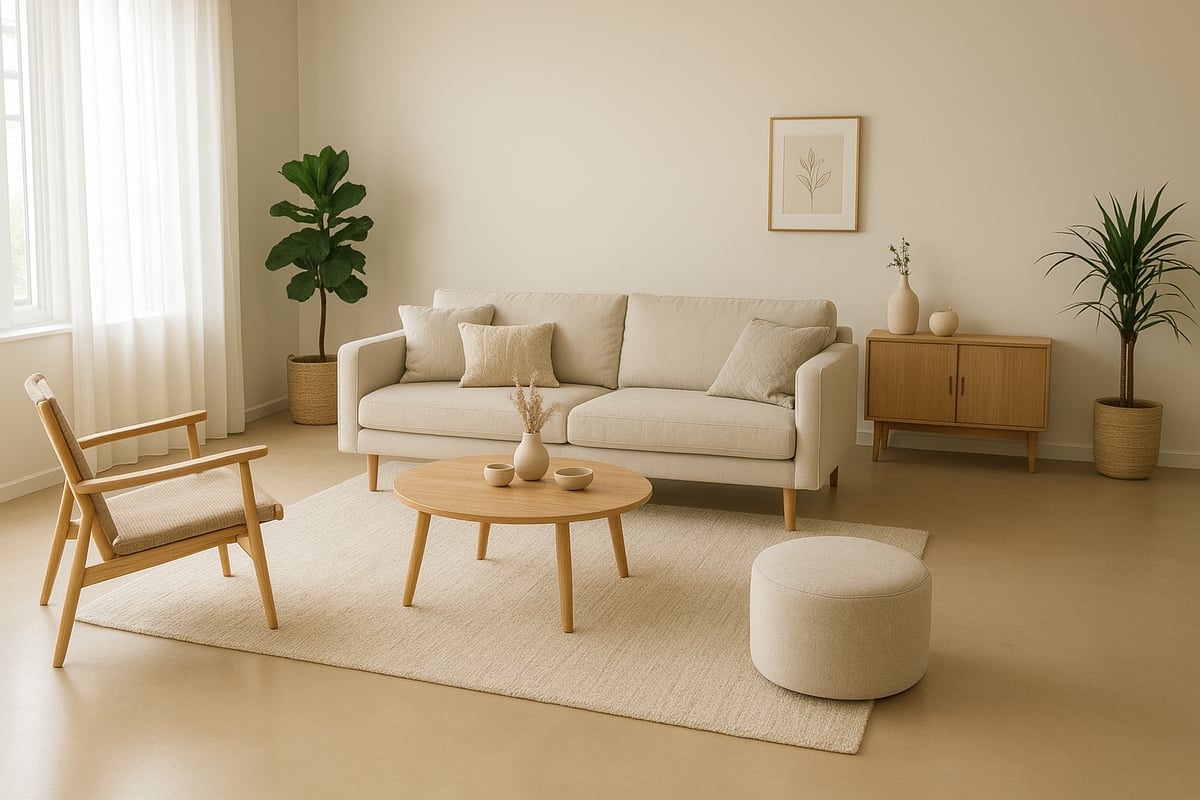 Stijltrends voor gietvloeren in zandkleur in 2025