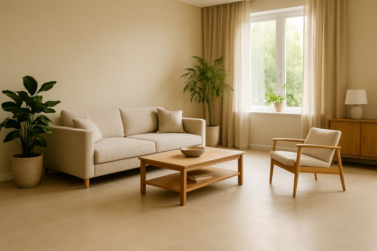 Wat is een gietvloer in zandkleur?