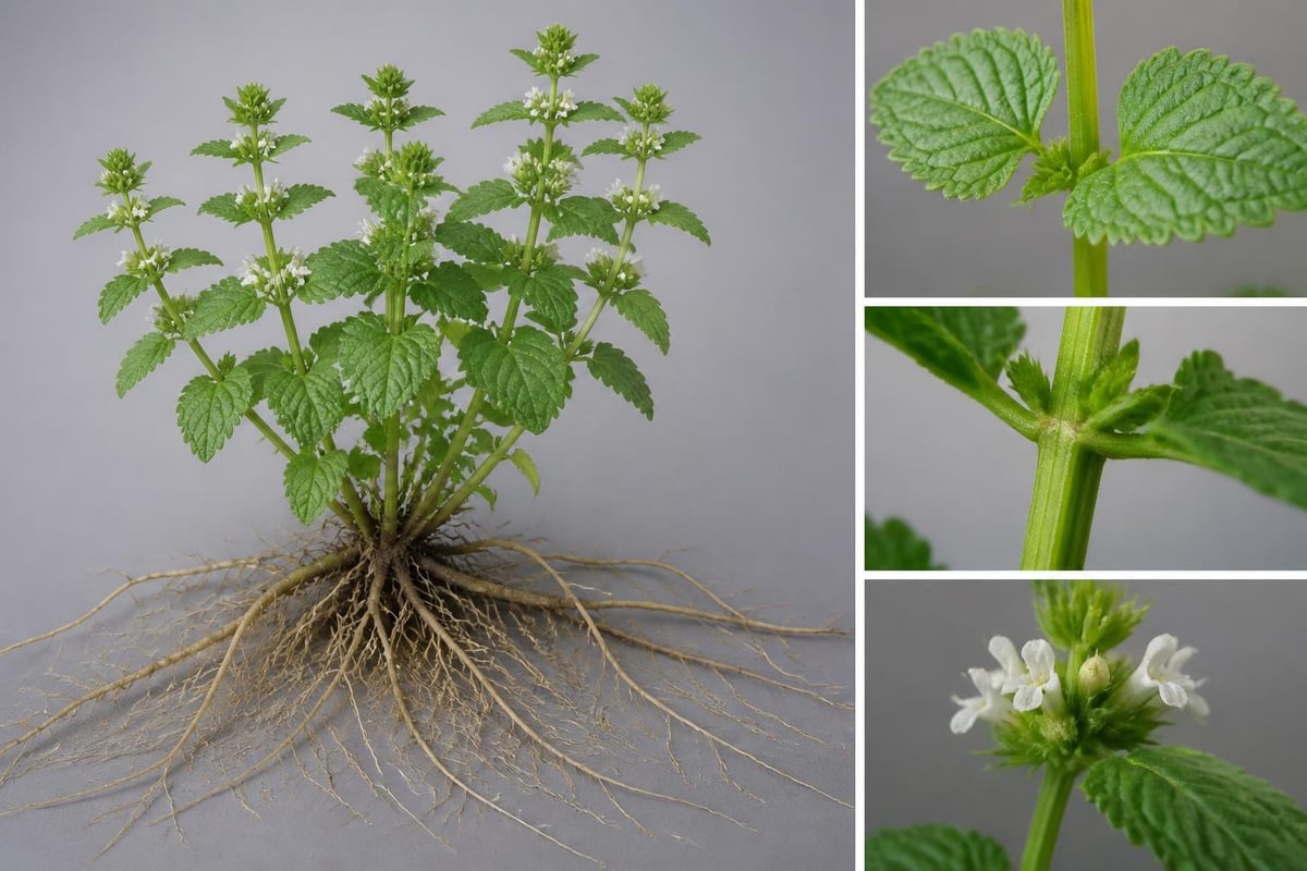 Anatomie détaillée plant de mélisse