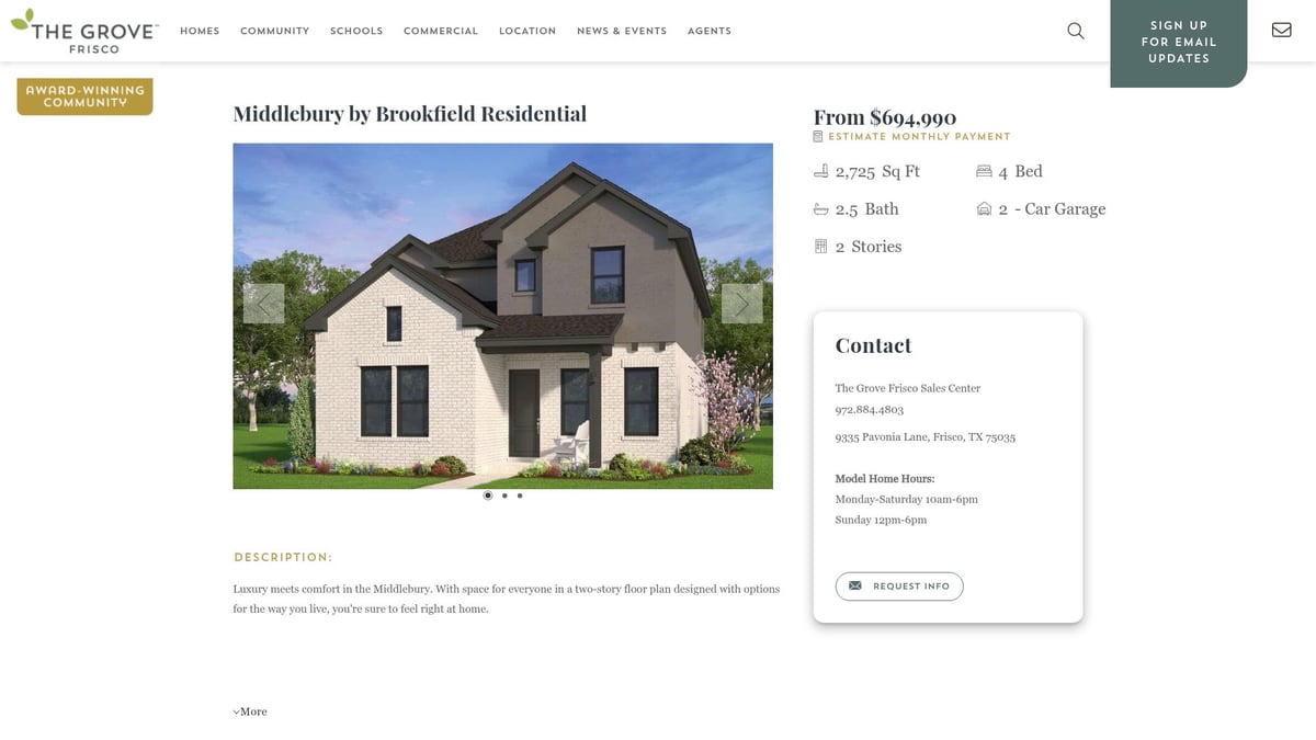 7 Must-See Homes in Frisco TX for 2026 Buyers - Middlebury by Brookfield Residential at The Grove Frisco