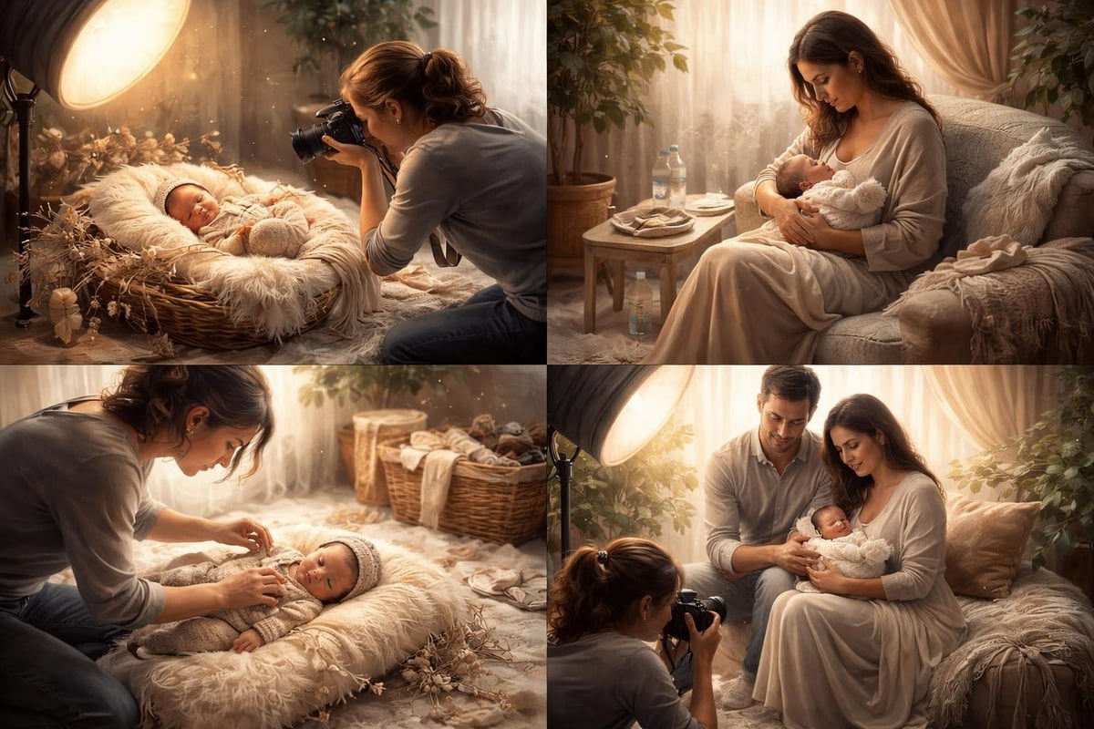 Newborn session workflow and timing