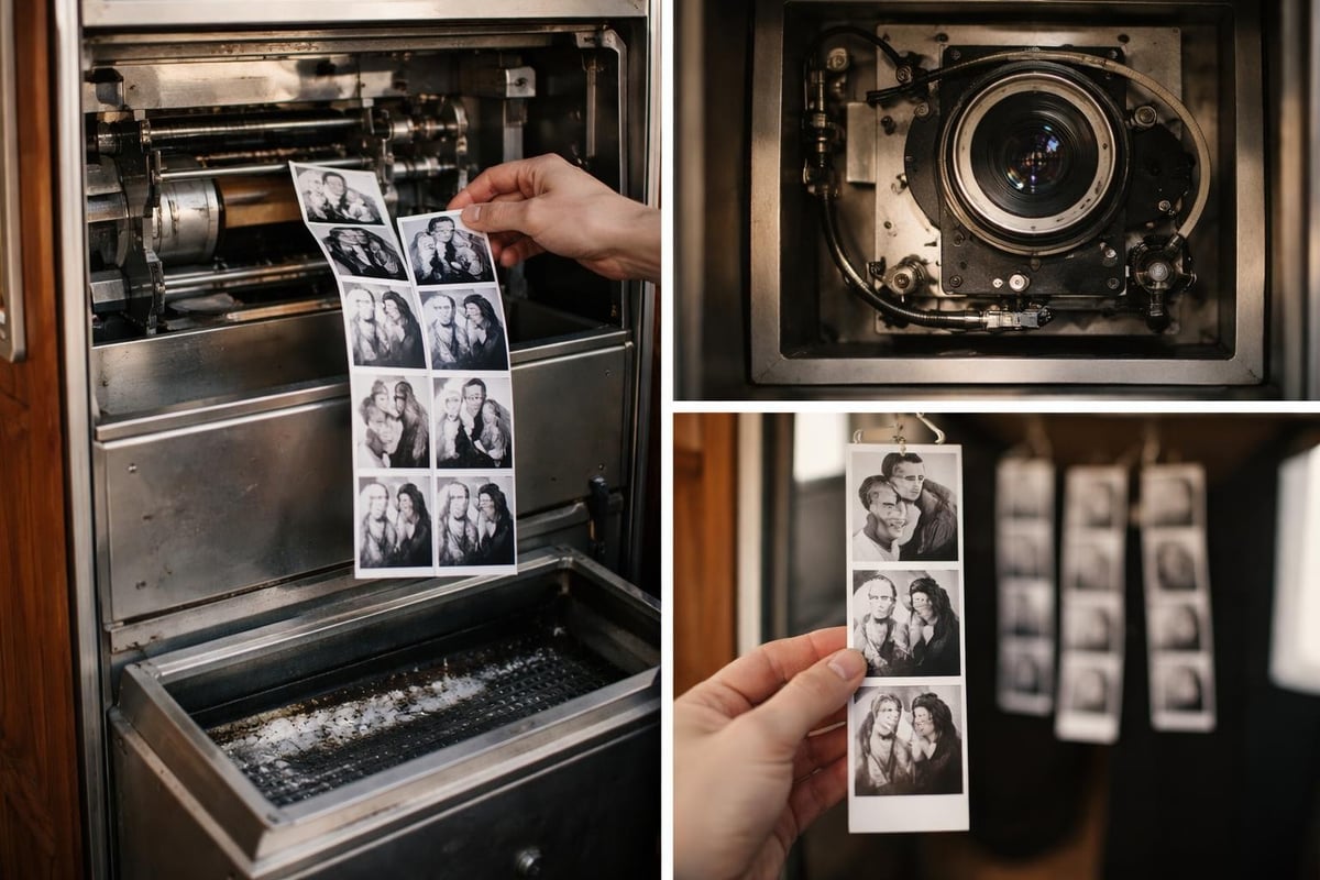 Authentic vintage photobooth characteristics
