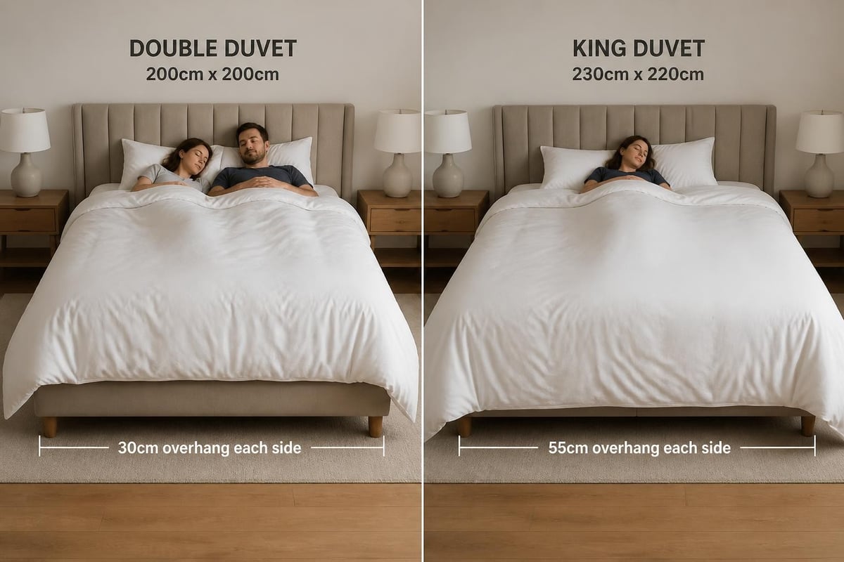 Comparison of duvet sizing options