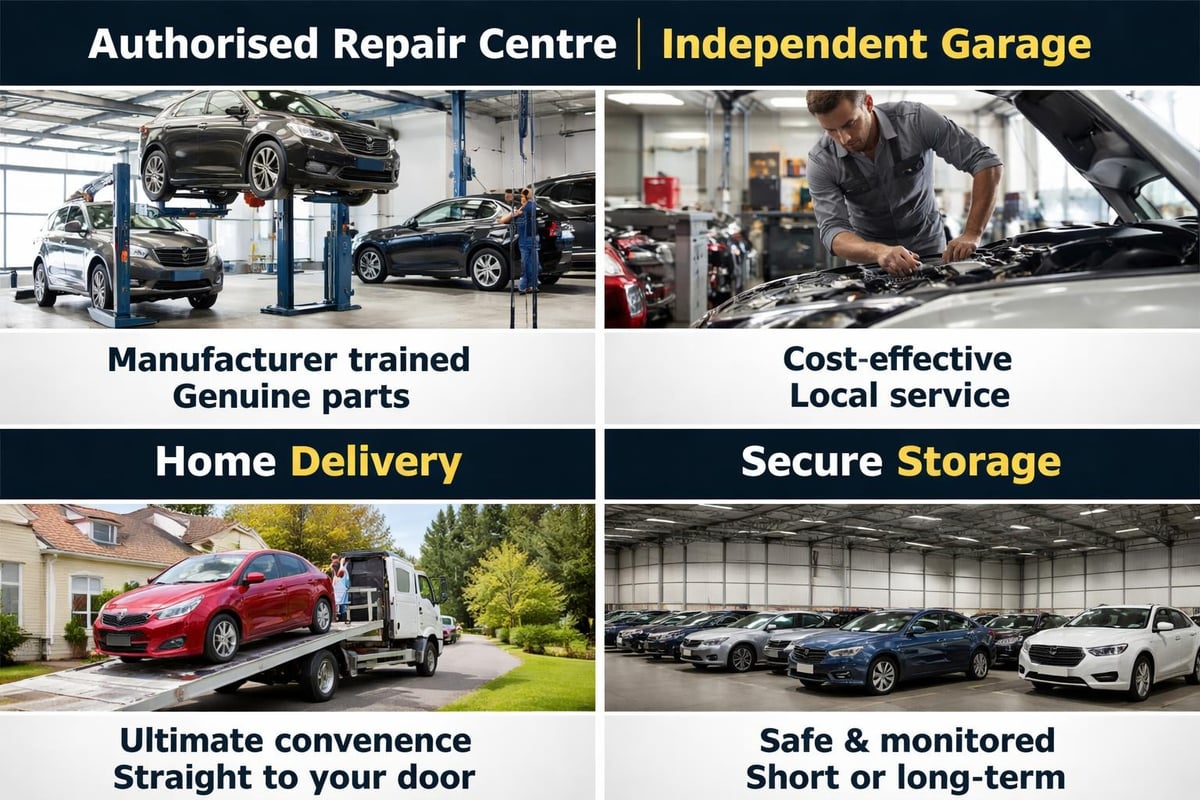 Vehicle destination options after recovery