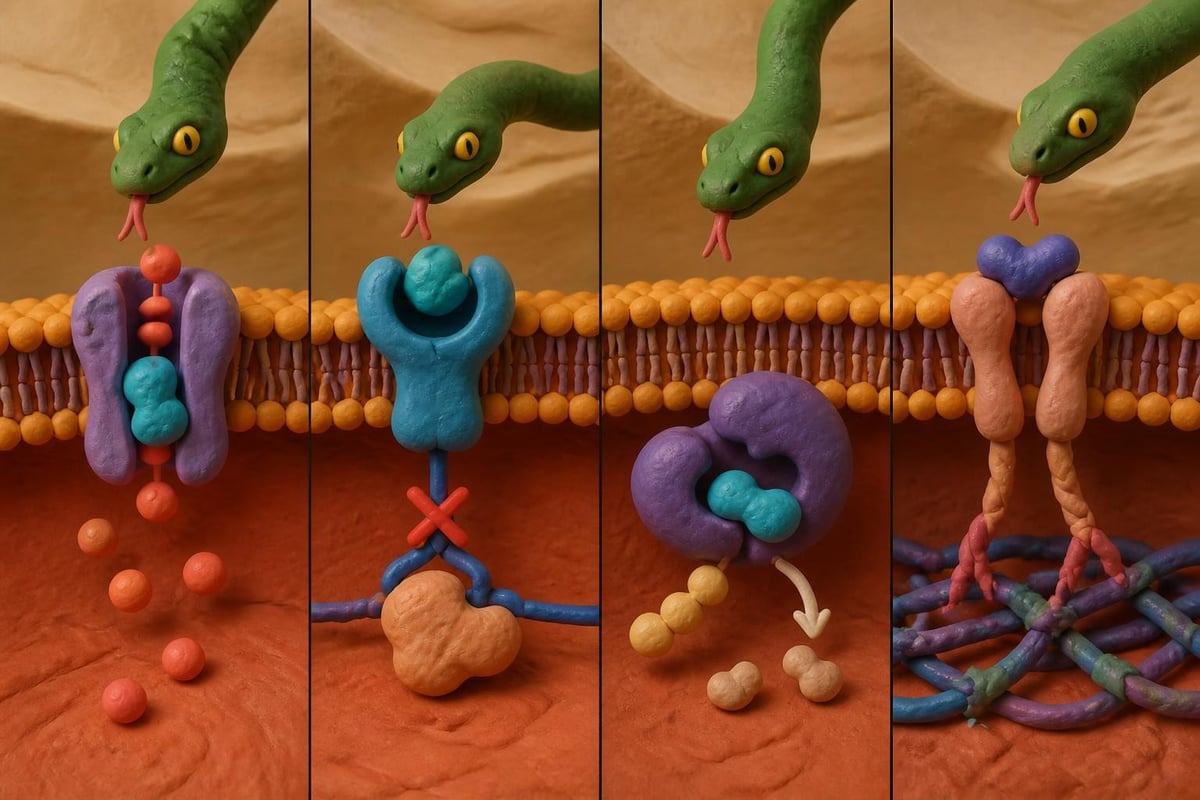 Snake venom peptide mechanisms