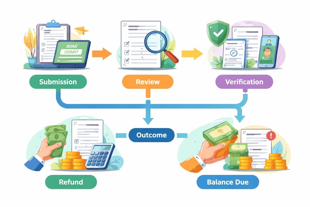 IRS tax return processing stages