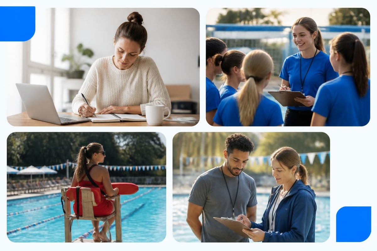 Seasonal staffing cycle for swim clubs