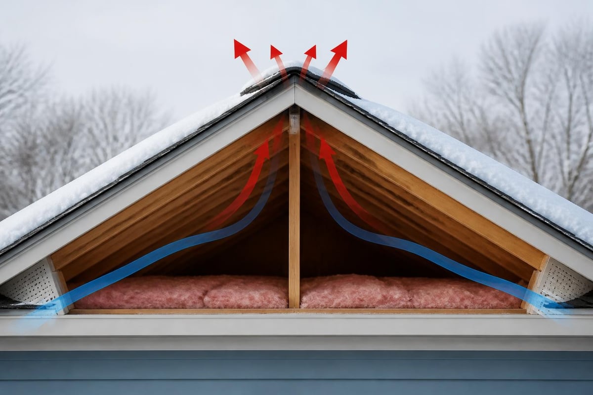 Attic ventilation airflow pattern