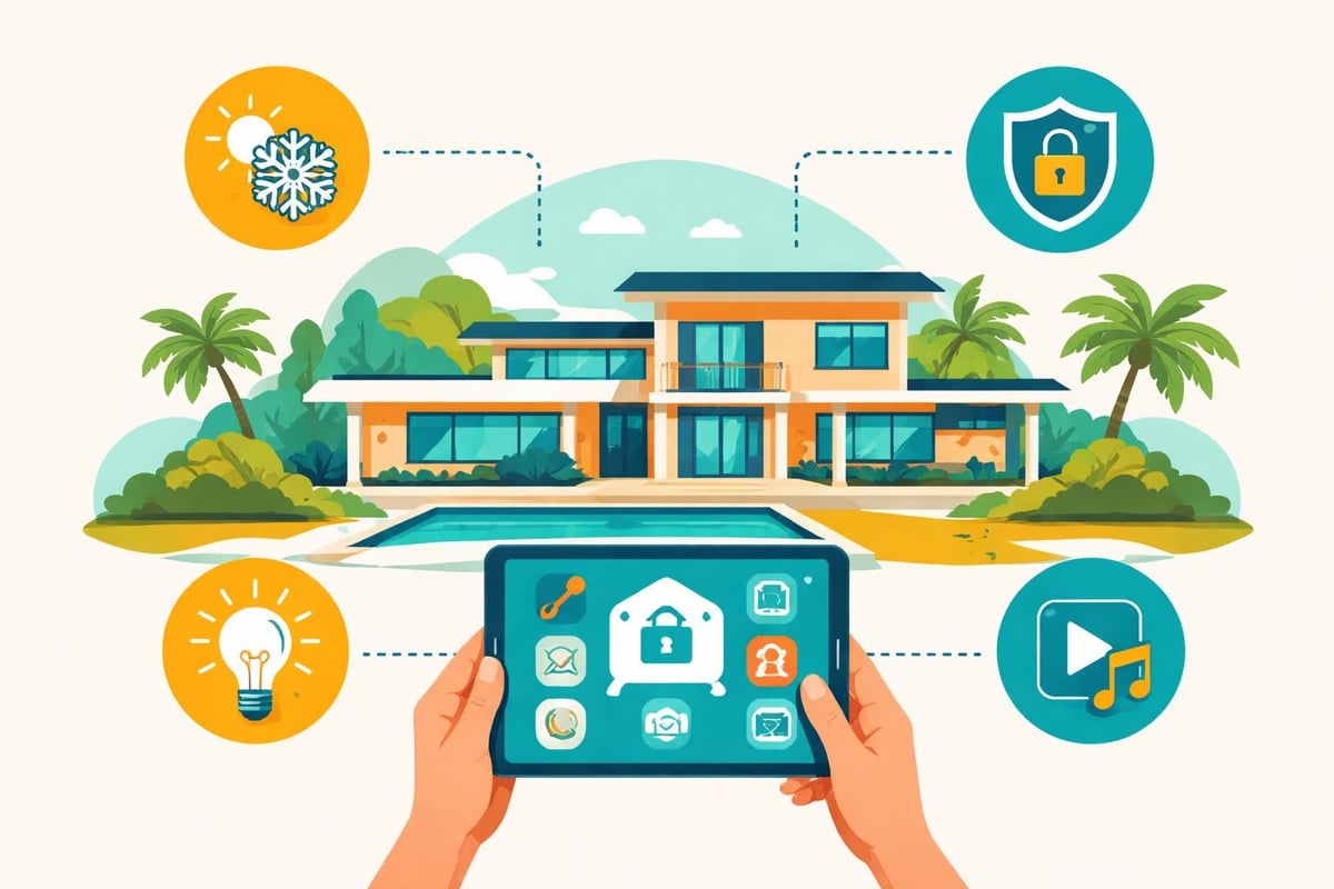 Smart technology in luxury villa apartments