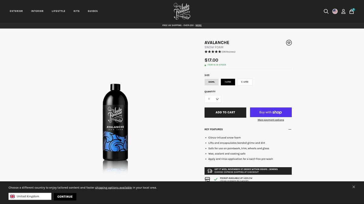 9 Melhores Produtos Lavagem Automotiva Para 2025 - Snow Foam Auto Finesse Avalanche