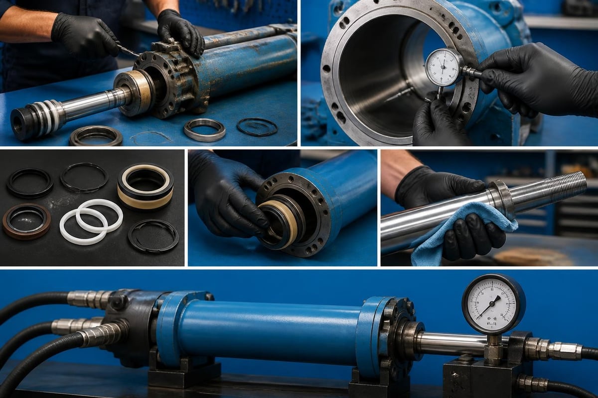 Hydraulic cylinder rebuild process