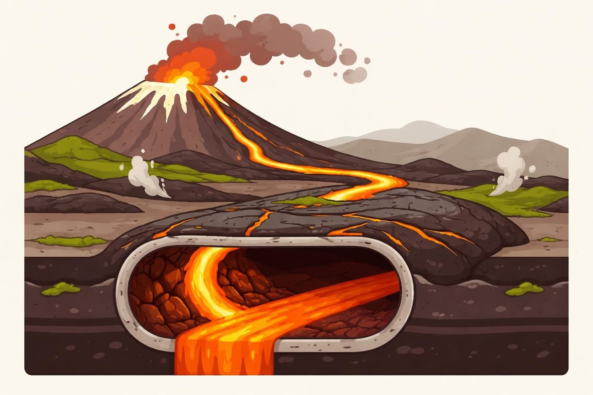 Lava tunnel formation process