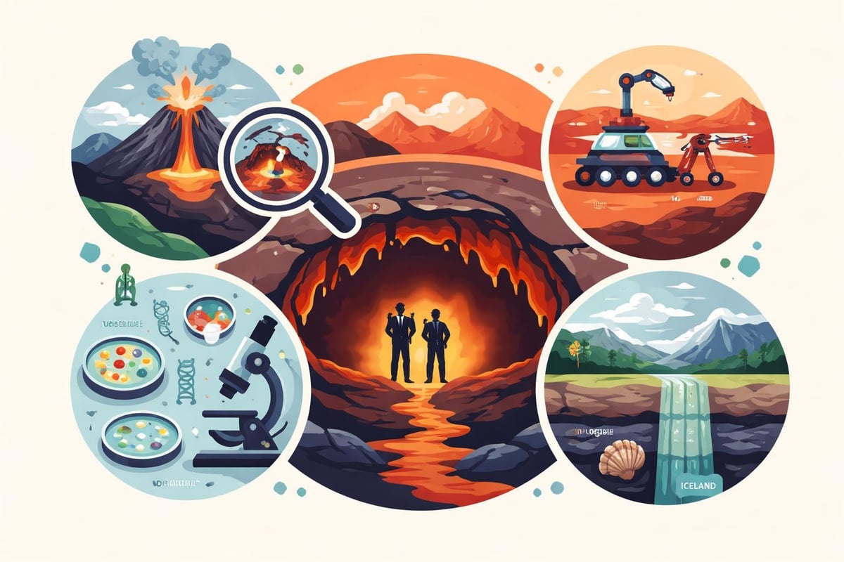 Scientific research in lava tunnels