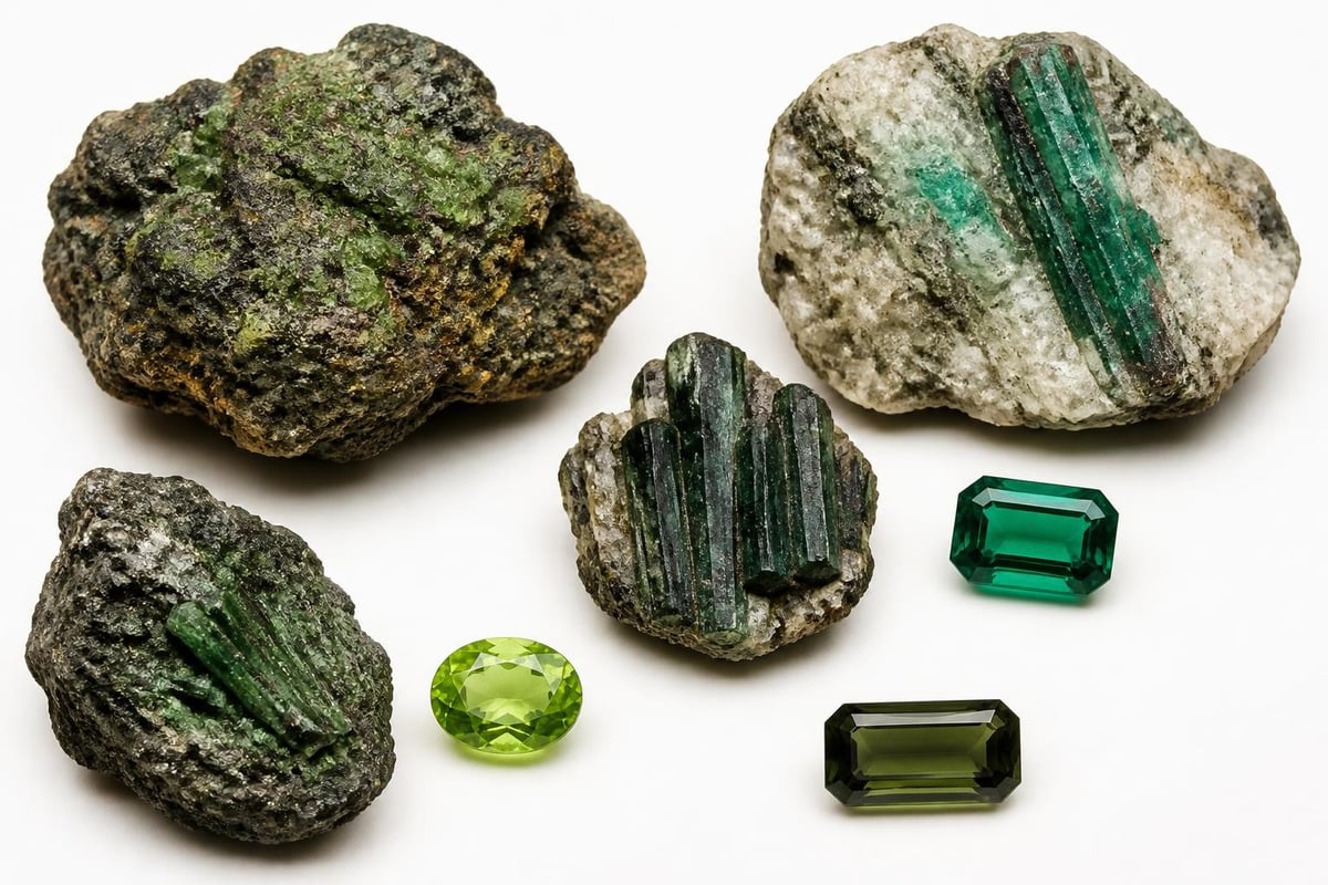 Green gemstone formation processes