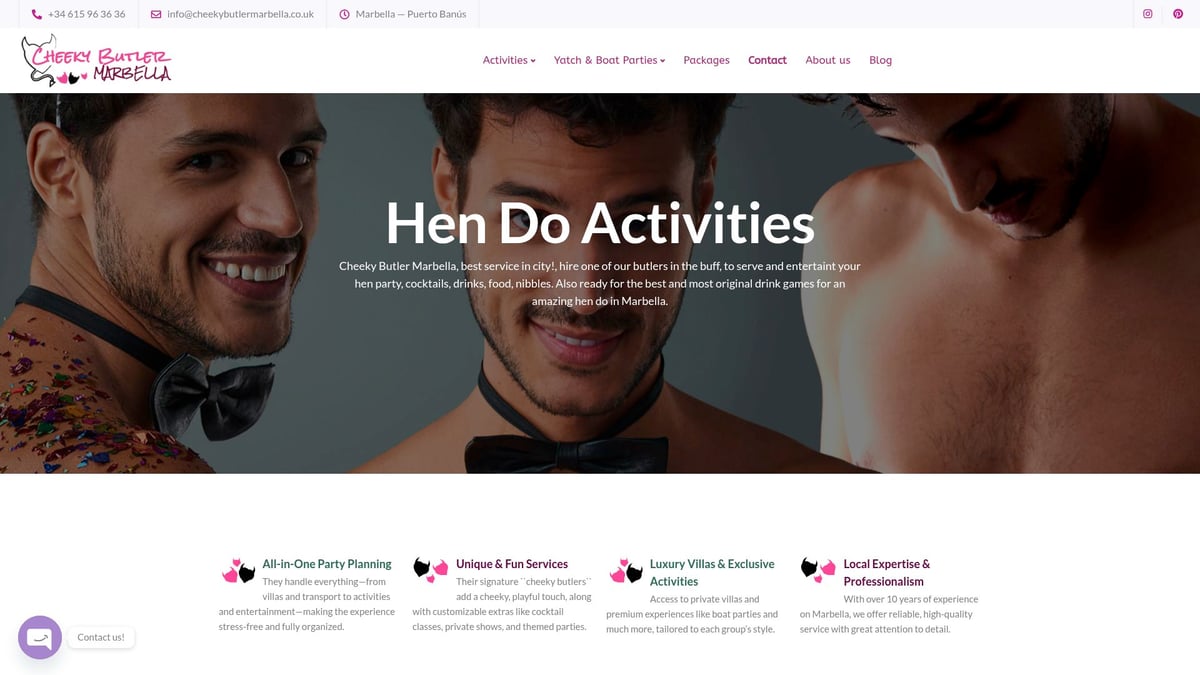 7 Unmissable Hen Party Marbella Ideas for 2025 - Cheeky Butler Marbella: Signature Butler & Party Packages