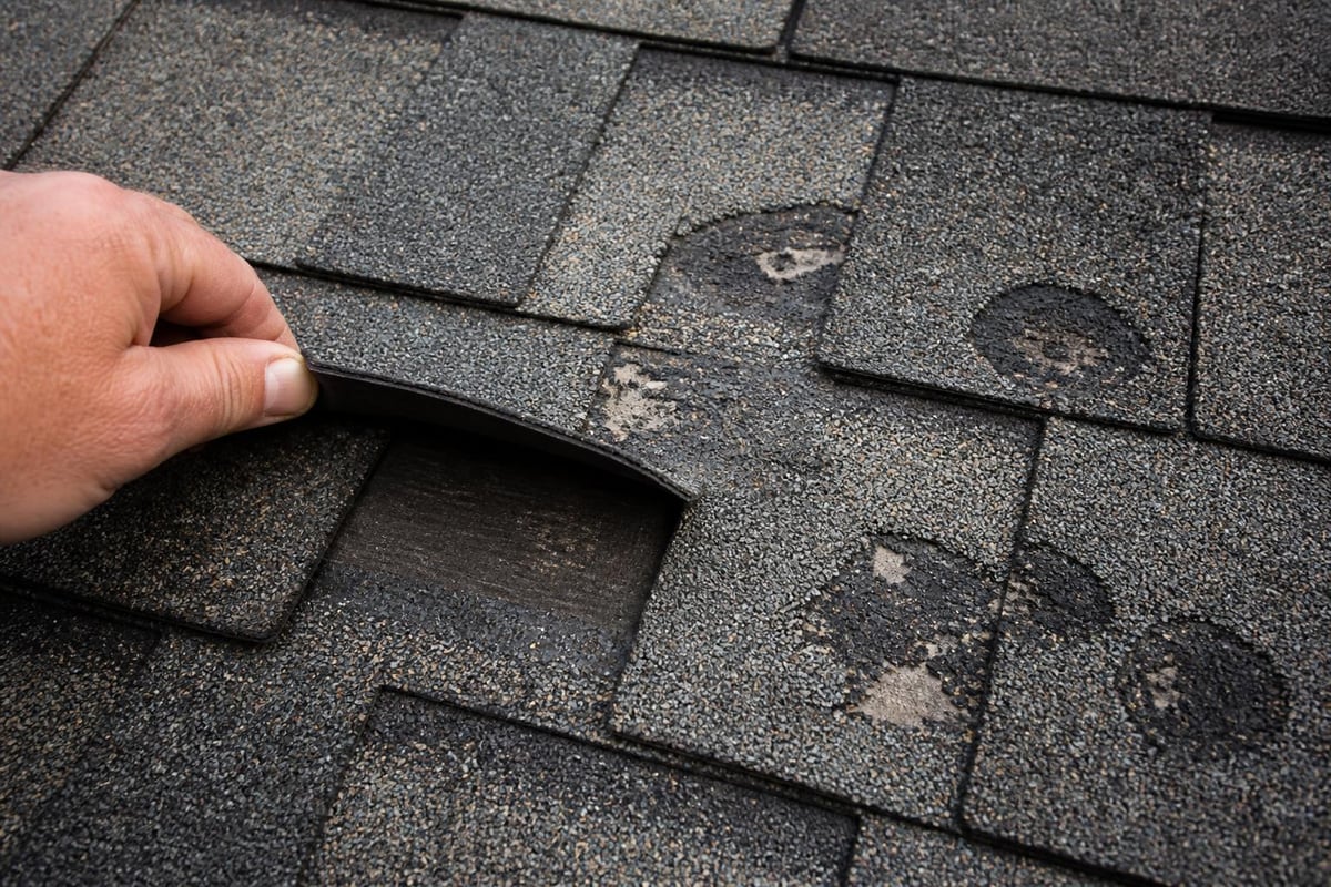 Hail damage identification on asphalt shingles