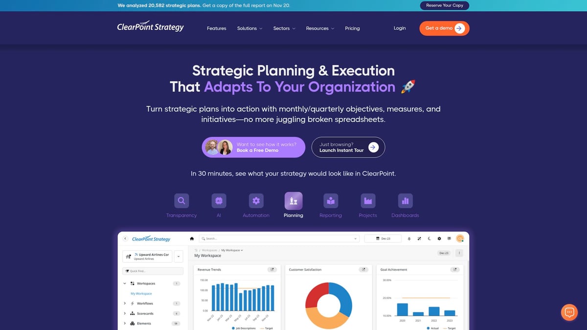 7 Essential Tools Strategy Ideas for Success in 2025 - Balanced Scorecard Software (e.g., ClearPoint Strategy)