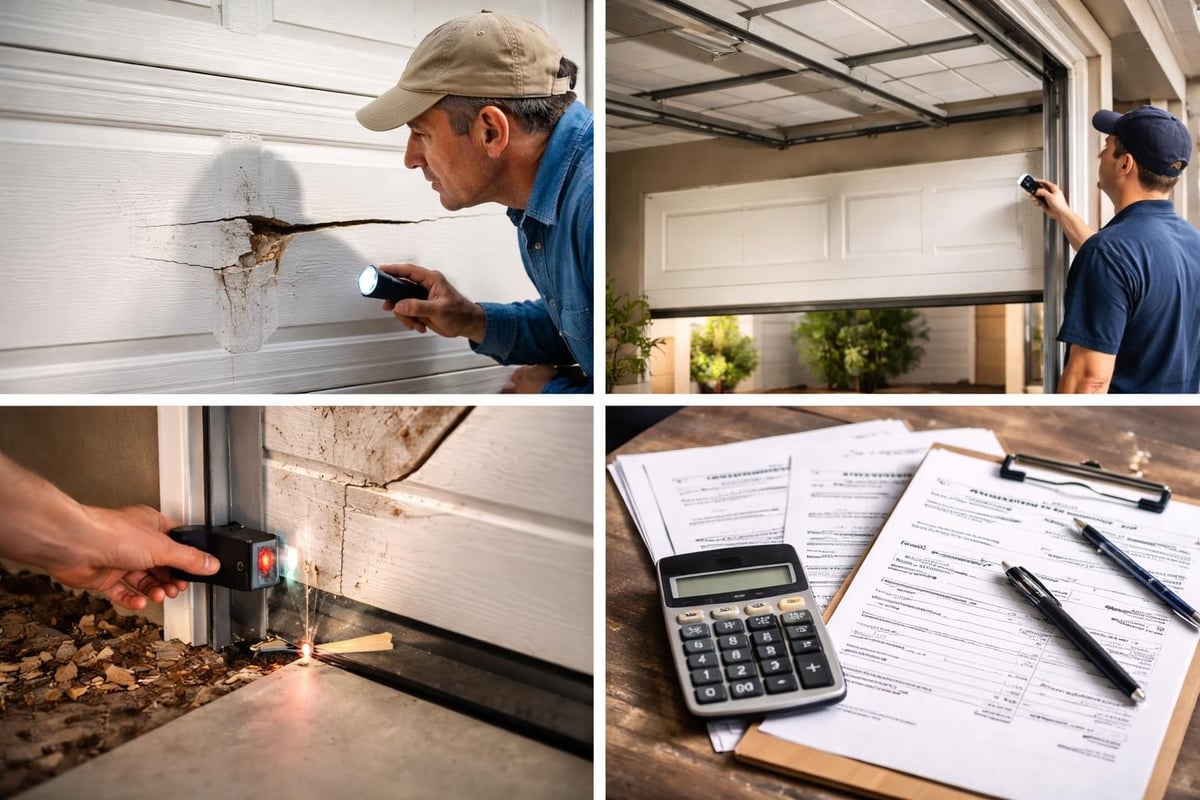 Warning signs indicating garage door replacement needs
