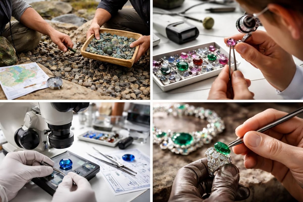 Rare gemstone sourcing and authentication