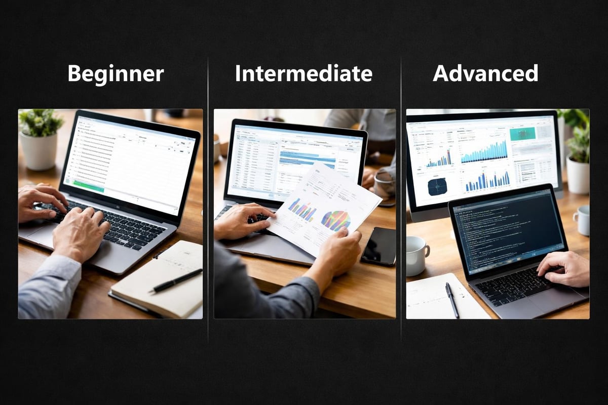 Excel skill progression levels