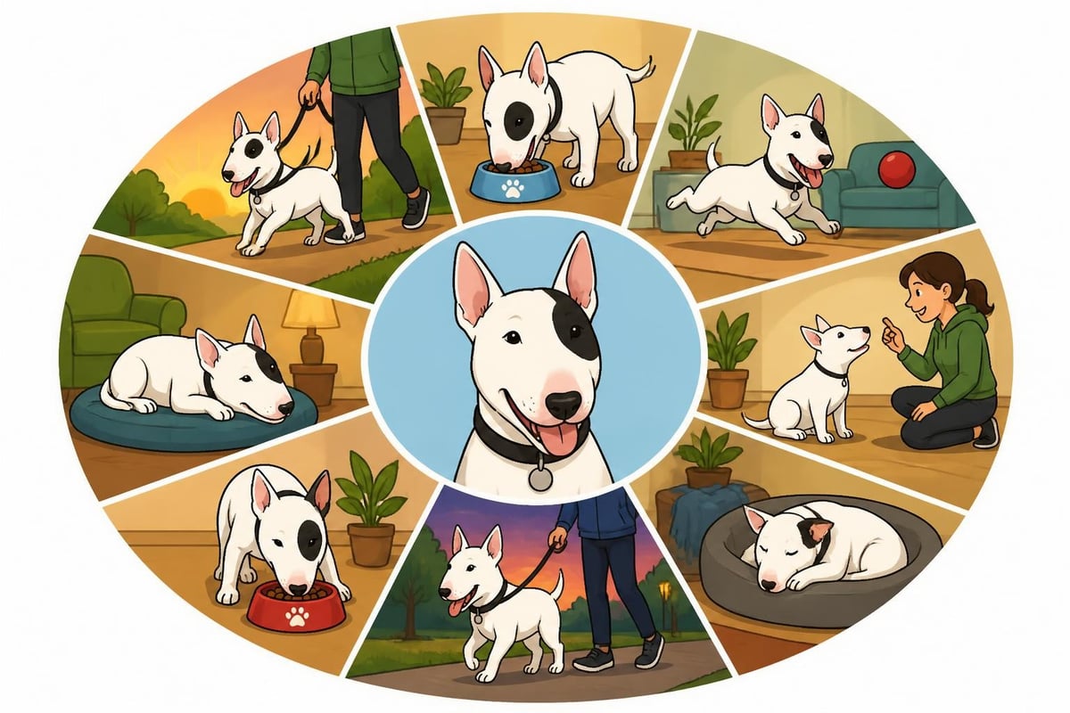 Bull terrier dagelijkse routine