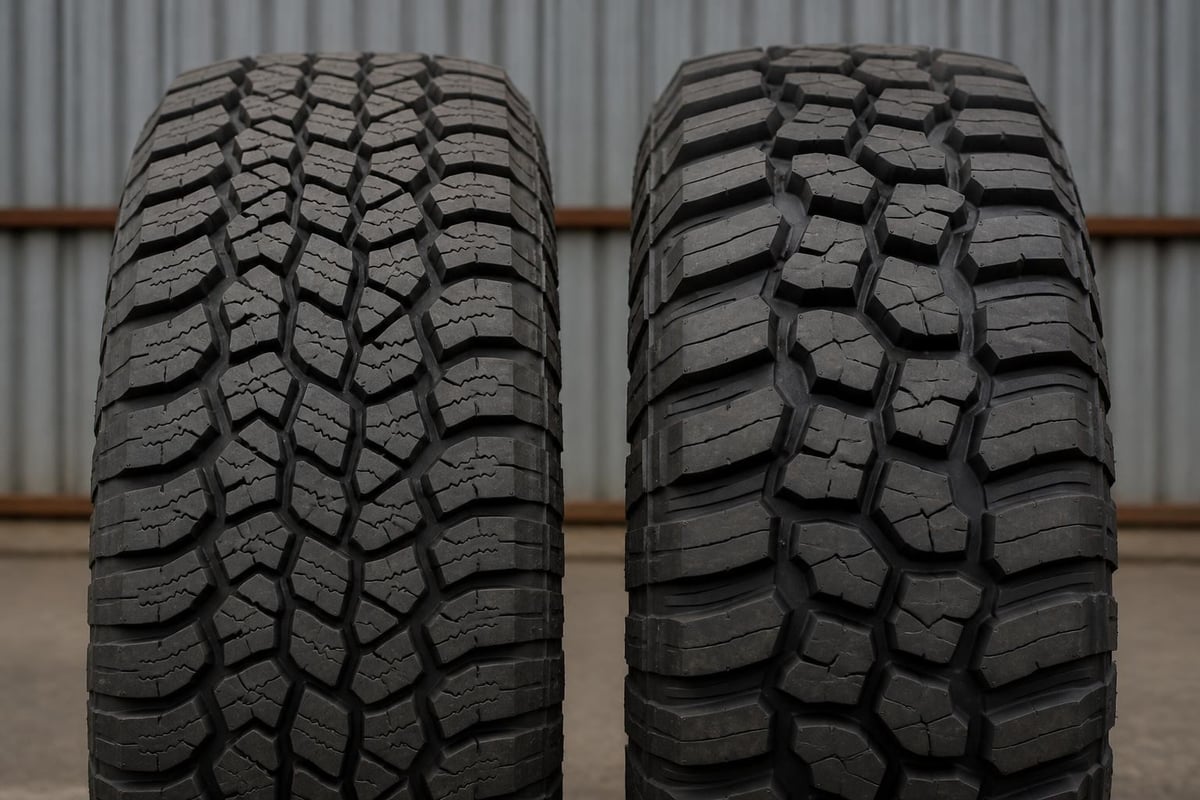 Off-road tire tread pattern comparison