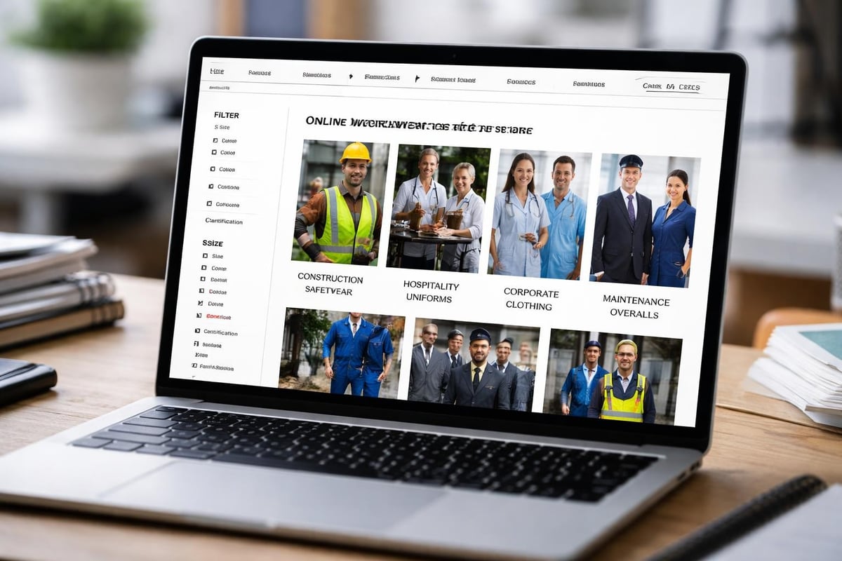 Digital workwear catalogue organisation