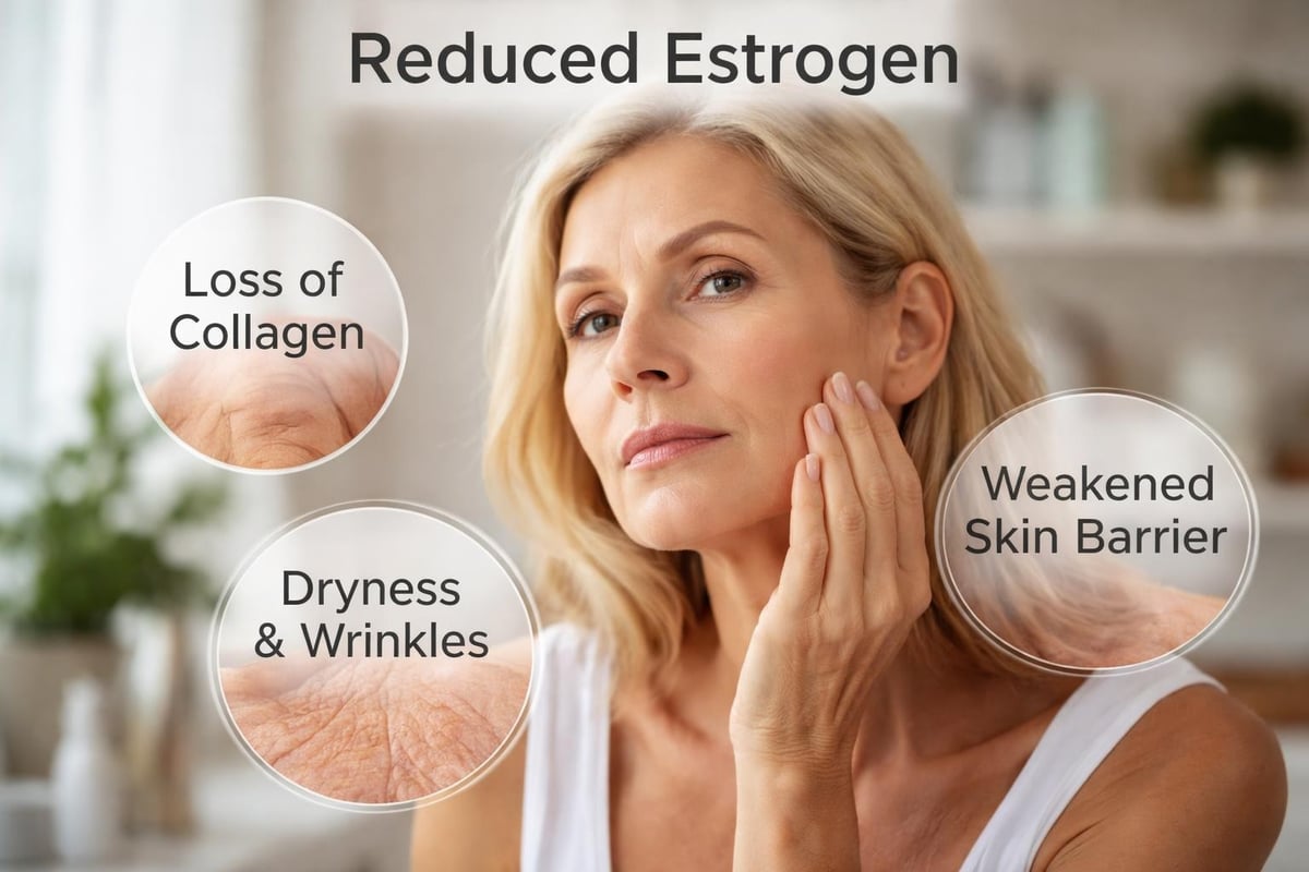 Estrogen decline and skin health