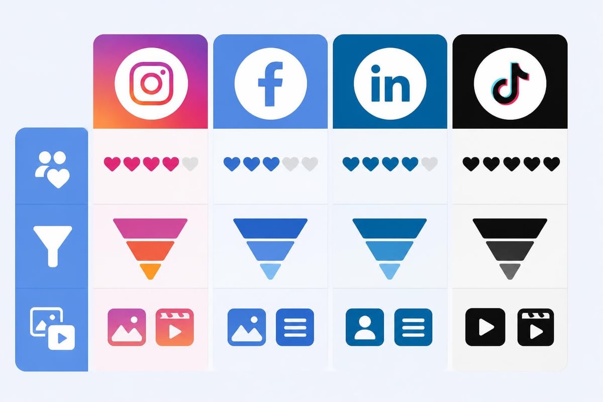 Platform comparison for social media marketing
