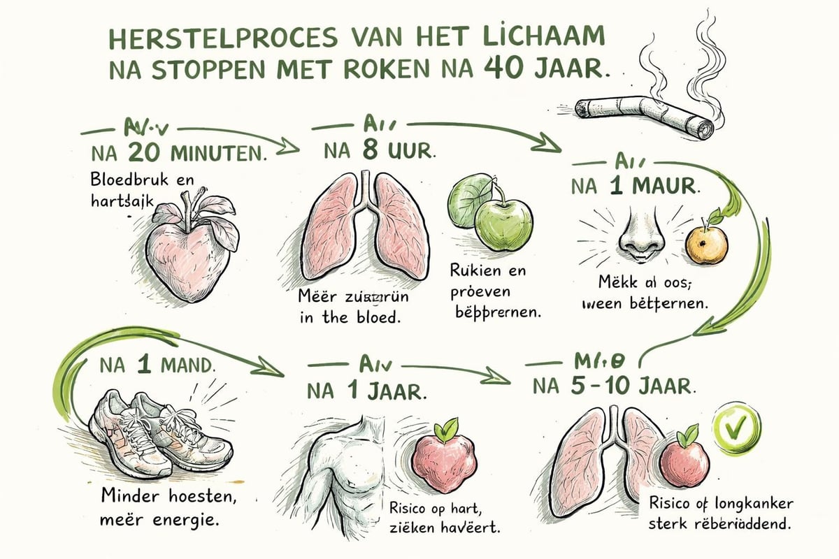 Tijdlijn lichamelijk herstel na stoppen